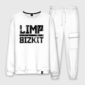 Мужской костюм хлопок с принтом LIMP BIZKIT в городе Новоалтайск, 100% хлопок | на свитшоте круглая горловина, мягкая резинка по низу. Брюки заужены к низу, на них два вида карманов: два “обычных” по бокам и два объемных, с клапанами, расположенные ниже линии бедра. Брюки с мягкой трикотажной резинкой на поясе и по низу штанин. В поясе для дополнительного комфорта — широкие завязки | dj lethal | limp bizkit | rock | джон отто | лимп бизкит | майк смит | музыка | роб уотерс | рок | сэм риверс | терри бальзамо | уэс борланд | фред дёрст