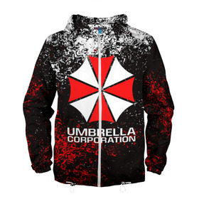 Мужская ветровка 3D с принтом UMBRELLA CORP в городе Новоалтайск, 100% полиэстер | подол и капюшон оформлены резинкой с фиксаторами, два кармана без застежек по бокам, один потайной карман на груди | Тематика изображения на принте: ada wong | biohazard | leon | nemesis | project resistance | raccoon city | re2 | resident evil 2 | rpd | stars | umbrella | ада вонг | амбрелла | немесис | ужасы