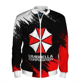 Мужской бомбер 3D с принтом UMBRELLA CORP в городе Новоалтайск, 100% полиэстер | застегивается на молнию, по бокам два кармана без застежек, по низу бомбера и на воротнике - эластичная резинка | Тематика изображения на принте: ada wong | biohazard | leon | nemesis | project resistance | raccoon city | re2 | resident evil 2 | rpd | stars | umbrella | ада вонг | амбрелла | немесис | ужасы
