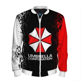 Мужской бомбер 3D с принтом UMBRELLA CORP в городе Новоалтайск, 100% полиэстер | застегивается на молнию, по бокам два кармана без застежек, по низу бомбера и на воротнике - эластичная резинка | Тематика изображения на принте: ada wong | biohazard | leon | nemesis | project resistance | raccoon city | re2 | resident evil 2 | rpd | stars | umbrella | ада вонг | амбрелла | немесис | ужасы