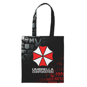 Шоппер 3D с принтом RESIDENT EVIL (UMBRELLA CORP) в городе Новоалтайск, 100% полиэстер | Плотность: 200 г/м2; Размер: 34×35 см; Высота лямок: 30 см | ada wong | biohazard | leon | nemesis | project resistance | raccoon city | re | re3 | resident evil | resident evil 3 | rpd | stars | umbrella | ада вонг | амбрелла | немезис | ужасы