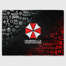 Плед 3D с принтом RESIDENT EVIL (UMBRELLA CORP) в городе Новоалтайск, 100% полиэстер | закругленные углы, все края обработаны. Ткань не мнется и не растягивается | ada wong | biohazard | leon | nemesis | project resistance | raccoon city | re | re3 | resident evil | resident evil 3 | rpd | stars | umbrella | ада вонг | амбрелла | немезис | ужасы