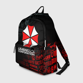 Рюкзак 3D с принтом RESIDENT EVIL (UMBRELLA CORP) в городе Новоалтайск, 100% полиэстер | лямки с регулируемой длиной, сверху петелька, чтобы рюкзак можно было повесить на вешалку. Основное отделение закрывается на молнию, как и внешний карман. Внутри два дополнительных кармана, один из которых закрывается на молнию. По бокам два дополнительных кармашка | ada wong | biohazard | leon | nemesis | project resistance | raccoon city | re | re3 | resident evil | resident evil 3 | rpd | stars | umbrella | ада вонг | амбрелла | немезис | ужасы