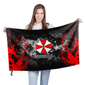 Флаг 3D с принтом UMBRELLA CORP | АМБРЕЛЛА КОРП в городе Новоалтайск, 100% полиэстер | плотность ткани — 95 г/м2, размер — 67 х 109 см. Принт наносится с одной стороны | ada wong | biohazard | leon | nemesis | project resistance | raccoon city | re2 | resident evil 2 | rpd | stars | umbrella | ада вонг | амбрелла | немесис | ужасы