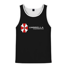 Мужская майка 3D с принтом Umbrella Corporation в городе Новоалтайск, 100% полиэстер | круглая горловина, приталенный силуэт, длина до линии бедра. Пройма и горловина окантованы тонкой бейкой | Тематика изображения на принте: апокалипсис | зла | зомби | обитель | твирус