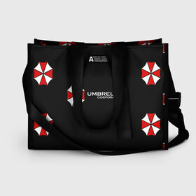 Сумка-шоппер 3D с принтом Umbrella Corporation в городе Новоалтайск, 100% полиэстер | застегивается на металлическую кнопку; внутренний карман застегивается на молнию. Стенки укреплены специальным мягким материалом, чтобы защитить содержимое от несильных ударов
 | апокалипсис | зла | зомби | обитель | твирус
