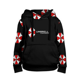 Детская толстовка 3D с принтом Umbrella Corporation в городе Новоалтайск, 100% полиэстер | двухслойный капюшон со шнурком для регулировки, мягкие манжеты на рукавах и по низу толстовки, спереди карман-кенгуру с мягким внутренним слоем | апокалипсис | зла | зомби | обитель | твирус