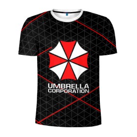 Мужская футболка 3D спортивная с принтом UMBRELLA CORP в городе Новоалтайск, 100% полиэстер с улучшенными характеристиками | приталенный силуэт, круглая горловина, широкие плечи, сужается к линии бедра | ada wong | biohazard | leon | nemesis | project resistance | raccoon city | re2 | resident evil 2 | rpd | stars | umbrella | ада вонг | амбрелла | немесис | ужасы