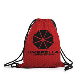 Рюкзак-мешок 3D с принтом Umbrella Corporation в городе Новоалтайск, 100% полиэстер | плотность ткани — 200 г/м2, размер — 35 х 45 см; лямки — толстые шнурки, застежка на шнуровке, без карманов и подкладки | corporation | umbrella | umbrella corporation | амбрела | амбрелла корпорейшн | военная корпорация | корпорация | фармацевтическая корпорация