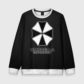 Детский свитшот 3D с принтом Umbrella Corporation в городе Новоалтайск, 100% полиэстер | свободная посадка, прямой крой, мягкая тканевая резинка на рукавах и понизу свитшота | corporation | umbrella | umbrella corporation | амбрела | амбрелла корпорейшн | военная корпорация | корпорация | фармацевтическая корпорация