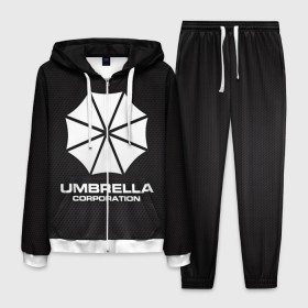 Мужской костюм 3D с принтом Umbrella Corporation в городе Новоалтайск, 100% полиэстер | Манжеты и пояс оформлены тканевой резинкой, двухслойный капюшон со шнурком для регулировки, карманы спереди | corporation | umbrella | umbrella corporation | амбрела | амбрелла корпорейшн | военная корпорация | корпорация | фармацевтическая корпорация