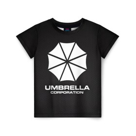 Детская футболка 3D с принтом Umbrella Corporation в городе Новоалтайск, 100% гипоаллергенный полиэфир | прямой крой, круглый вырез горловины, длина до линии бедер, чуть спущенное плечо, ткань немного тянется | corporation | umbrella | umbrella corporation | амбрела | амбрелла корпорейшн | военная корпорация | корпорация | фармацевтическая корпорация