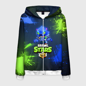 Мужская толстовка 3D на молнии с принтом Brawl Stars Werewolf Leon в городе Новоалтайск, 100% полиэстер | длина до линии бедра, манжеты и пояс оформлены мягкой тканевой резинкой, двухслойный капюшон со шнурком для регулировки, спереди молния, по бокам два кармана | bea | bo | brawl stars | crow | dynamike | gt max | gt макс | max | sandy | spike | werewolf leon | беа | бо | бравл старс | динамайк | дэррил | кроу | леон. leon | макс | оборотень леон | спайк | сэнди