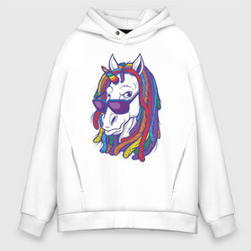 Мужское худи Oversize хлопок с принтом Rasta Unicorn в городе Новоалтайск, френч-терри — 70% хлопок, 30% полиэстер. Мягкий теплый начес внутри —100% хлопок | боковые карманы, эластичные манжеты и нижняя кромка, капюшон на магнитной кнопке | bob | bobmarley | dreadlocks | horse | rasta | unicorn | боб марли | дредлок | дредлоки | дреды | единорог | лошадь | раста | растаман | цвет