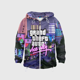 Детская ветровка 3D с принтом Grand Theft Auto Vice City в городе Новоалтайск, 100% полиэстер | подол и капюшон оформлены резинкой с фиксаторами, по бокам два кармана без застежек, один потайной карман на груди | grand theft auto 2 | grand theft auto 3 | grand theft auto v | grand theft auto: san andreas | grand theft auto: vice city | gta 1 | gta 2 | gta 3 | gta 4 | gta 5 | gta online | gta v | город | игры