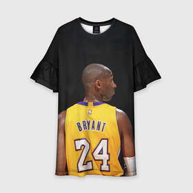 Детское платье 3D с принтом Kobe Bryant в городе Новоалтайск, 100% полиэстер | прямой силуэт, чуть расширенный к низу. Круглая горловина, на рукавах — воланы | Тематика изображения на принте: angeles | basketball | bean | black mamba | bryant | kobe | lakers | los | nba | sport | usa | баскетбол | бин | брайант | коби | лейкерс | лос анджелес | нба | сша | черная мамба
