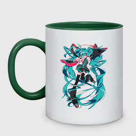 Кружка двухцветная с принтом Hatsune Miku Expo в городе Новоалтайск, керамика | объем — 330 мл, диаметр — 80 мм. Цветная ручка и кайма сверху, в некоторых цветах — вся внутренняя часть | Тематика изображения на принте: hatsune miku | miku hatsune | vocaloid | вокалоид | мику хатсуне | мику хатсунэ | мику хацуне | мику хацунэ | хатсуне мику | хатсунэ мику | хацуне мику | хацунэ мику