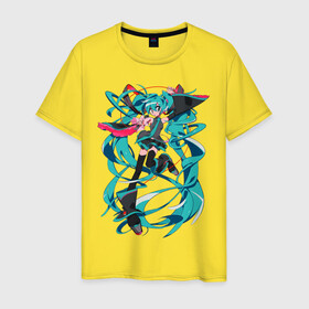 Мужская футболка хлопок с принтом Hatsune Miku Expo в городе Новоалтайск, 100% хлопок | прямой крой, круглый вырез горловины, длина до линии бедер, слегка спущенное плечо. | Тематика изображения на принте: hatsune miku | miku hatsune | vocaloid | вокалоид | мику хатсуне | мику хатсунэ | мику хацуне | мику хацунэ | хатсуне мику | хатсунэ мику | хацуне мику | хацунэ мику