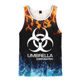 Мужская майка 3D с принтом UMBRELLA CORPORATION в городе Новоалтайск, 100% полиэстер | круглая горловина, приталенный силуэт, длина до линии бедра. Пройма и горловина окантованы тонкой бейкой | Тематика изображения на принте: biohazard | biohazard 7 | crocodile | fang | game | hand | monster | new umbrella | resident evil | resident evil 7 | umbrella | umbrella corp | umbrella corporation | zombie | обитель