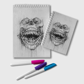Блокнот с принтом Dentist skull в городе Новоалтайск, 100% бумага | 48 листов, плотность листов — 60 г/м2, плотность картонной обложки — 250 г/м2. Листы скреплены удобной пружинной спиралью. Цвет линий — светло-серый
 | blood | dentist | skull | teeth | губы | дантист | день стоматолога | зубной | зубы | кровь | подарок | стоматолог | череп