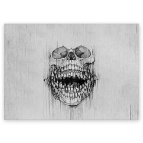 Поздравительная открытка с принтом Dentist skull в городе Новоалтайск, 100% бумага | плотность бумаги 280 г/м2, матовая, на обратной стороне линовка и место для марки
 | blood | dentist | skull | teeth | губы | дантист | день стоматолога | зубной | зубы | кровь | подарок | стоматолог | череп