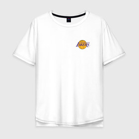 Мужская футболка хлопок Oversize с принтом LA LAKERS в городе Новоалтайск, 100% хлопок | свободный крой, круглый ворот, “спинка” длиннее передней части | Тематика изображения на принте: america | basketball | kobe bryant | la | la lakers | lakers | los angeles lakers | nba | usa | баскетбол | кобе брайант | лос анджелес лейкерс | нба | сша