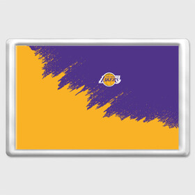 Магнит 45*70 с принтом LA LAKERS в городе Новоалтайск, Пластик | Размер: 78*52 мм; Размер печати: 70*45 | america | basketball | kobe bryant | la | la lakers | lakers | los angeles lakers | nba | usa | баскетбол | кобе брайант | лос анджелес лейкерс | нба | сша