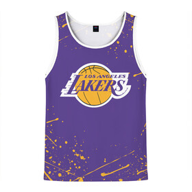 Мужская майка 3D с принтом LA LAKERS в городе Новоалтайск, 100% полиэстер | круглая горловина, приталенный силуэт, длина до линии бедра. Пройма и горловина окантованы тонкой бейкой | america | basketball | kobe bryant | la | la lakers | lakers | los angeles lakers | nba | usa | баскетбол | кобе брайант | лос анджелес лейкерс | нба | сша