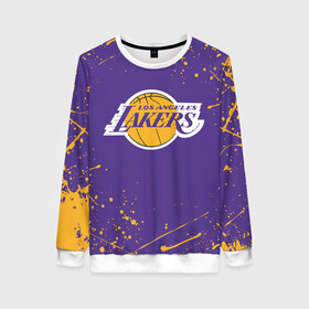 Женский свитшот 3D с принтом LA LAKERS в городе Новоалтайск, 100% полиэстер с мягким внутренним слоем | круглый вырез горловины, мягкая резинка на манжетах и поясе, свободная посадка по фигуре | america | basketball | kobe bryant | la | la lakers | lakers | los angeles lakers | nba | usa | баскетбол | кобе брайант | лос анджелес лейкерс | нба | сша