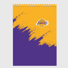 Скетчбук с принтом LA LAKERS в городе Новоалтайск, 100% бумага
 | 48 листов, плотность листов — 100 г/м2, плотность картонной обложки — 250 г/м2. Листы скреплены сверху удобной пружинной спиралью | america | basketball | kobe bryant | la | la lakers | lakers | los angeles lakers | nba | usa | баскетбол | кобе брайант | лос анджелес лейкерс | нба | сша