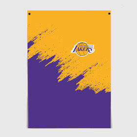 Постер с принтом LA LAKERS в городе Новоалтайск, 100% бумага
 | бумага, плотность 150 мг. Матовая, но за счет высокого коэффициента гладкости имеет небольшой блеск и дает на свету блики, но в отличии от глянцевой бумаги не покрыта лаком | america | basketball | kobe bryant | la | la lakers | lakers | los angeles lakers | nba | usa | баскетбол | кобе брайант | лос анджелес лейкерс | нба | сша