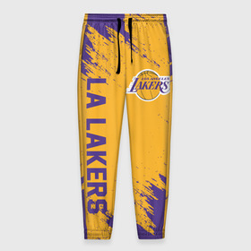 Мужские брюки 3D с принтом LA LAKERS в городе Новоалтайск, 100% полиэстер | манжеты по низу, эластичный пояс регулируется шнурком, по бокам два кармана без застежек, внутренняя часть кармана из мелкой сетки | america | basketball | kobe bryant | la | la lakers | lakers | los angeles lakers | nba | usa | баскетбол | кобе брайант | лос анджелес лейкерс | нба | сша
