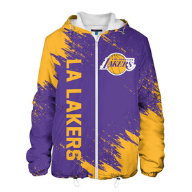Мужская куртка 3D с принтом LA LAKERS в городе Новоалтайск, ткань верха — 100% полиэстер, подклад — флис | прямой крой, подол и капюшон оформлены резинкой с фиксаторами, два кармана без застежек по бокам, один большой потайной карман на груди. Карман на груди застегивается на липучку | america | basketball | kobe bryant | la | la lakers | lakers | los angeles lakers | nba | usa | баскетбол | кобе брайант | лос анджелес лейкерс | нба | сша
