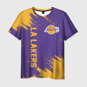 Мужская футболка 3D с принтом LA LAKERS в городе Новоалтайск, 100% полиэфир | прямой крой, круглый вырез горловины, длина до линии бедер | america | basketball | kobe bryant | la | la lakers | lakers | los angeles lakers | nba | usa | баскетбол | кобе брайант | лос анджелес лейкерс | нба | сша