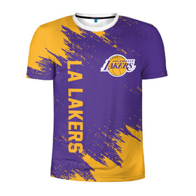 Мужская футболка 3D спортивная с принтом LA LAKERS в городе Новоалтайск, 100% полиэстер с улучшенными характеристиками | приталенный силуэт, круглая горловина, широкие плечи, сужается к линии бедра | america | basketball | kobe bryant | la | la lakers | lakers | los angeles lakers | nba | usa | баскетбол | кобе брайант | лос анджелес лейкерс | нба | сша