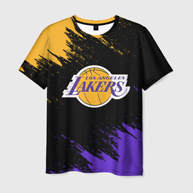 Мужская футболка 3D с принтом LA LAKERS в городе Новоалтайск, 100% полиэфир | прямой крой, круглый вырез горловины, длина до линии бедер | america | basketball | kobe bryant | la | la lakers | lakers | los angeles lakers | nba | usa | баскетбол | кобе брайант | лос анджелес лейкерс | нба | сша