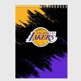 Скетчбук с принтом LA LAKERS в городе Новоалтайск, 100% бумага
 | 48 листов, плотность листов — 100 г/м2, плотность картонной обложки — 250 г/м2. Листы скреплены сверху удобной пружинной спиралью | america | basketball | kobe bryant | la | la lakers | lakers | los angeles lakers | nba | usa | баскетбол | кобе брайант | лос анджелес лейкерс | нба | сша