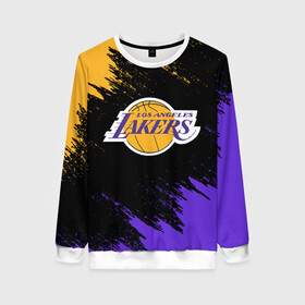 Женский свитшот 3D с принтом LA LAKERS в городе Новоалтайск, 100% полиэстер с мягким внутренним слоем | круглый вырез горловины, мягкая резинка на манжетах и поясе, свободная посадка по фигуре | america | basketball | kobe bryant | la | la lakers | lakers | los angeles lakers | nba | usa | баскетбол | кобе брайант | лос анджелес лейкерс | нба | сша