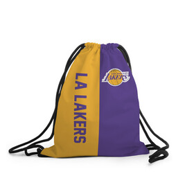 Рюкзак-мешок 3D с принтом LA LAKERS в городе Новоалтайск, 100% полиэстер | плотность ткани — 200 г/м2, размер — 35 х 45 см; лямки — толстые шнурки, застежка на шнуровке, без карманов и подкладки | america | basketball | kobe bryant | la | la lakers | lakers | los angeles lakers | nba | usa | баскетбол | кобе брайант | лос анджелес лейкерс | нба | сша