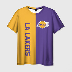 Мужская футболка 3D с принтом LA LAKERS в городе Новоалтайск, 100% полиэфир | прямой крой, круглый вырез горловины, длина до линии бедер | america | basketball | kobe bryant | la | la lakers | lakers | los angeles lakers | nba | usa | баскетбол | кобе брайант | лос анджелес лейкерс | нба | сша