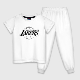 Детская пижама хлопок с принтом LA LAKERS в городе Новоалтайск, 100% хлопок |  брюки и футболка прямого кроя, без карманов, на брюках мягкая резинка на поясе и по низу штанин
 | america | basketball | kobe bryant | la | la lakers | lakers | los angeles lakers | nba | usa | баскетбол | кобе брайант | лос анджелес лейкерс | нба | сша