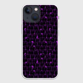 Чехол для iPhone 13 mini с принтом Неоновые коты в городе Новоалтайск,  |  | коты | неон