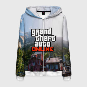 Мужская толстовка 3D на молнии с принтом GTA Online в городе Новоалтайск, 100% полиэстер | длина до линии бедра, манжеты и пояс оформлены мягкой тканевой резинкой, двухслойный капюшон со шнурком для регулировки, спереди молния, по бокам два кармана | grand theft auto 2 | grand theft auto 3 | grand theft auto v | grand theft auto: san andreas | grand theft auto: vice city | gta 1 | gta 2 | gta 3 | gta 4 | gta 5 | gta online | gta v | город | игры