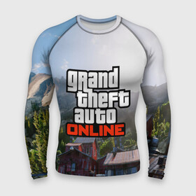 Мужской рашгард 3D с принтом GTA Online в городе Новоалтайск,  |  | grand theft auto 2 | grand theft auto 3 | grand theft auto v | grand theft auto: san andreas | grand theft auto: vice city | gta 1 | gta 2 | gta 3 | gta 4 | gta 5 | gta online | gta v | город | игры