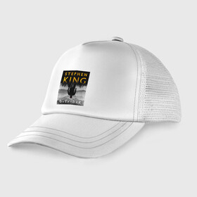 Детская кепка тракер с принтом Outsider в городе Новоалтайск, Козырек - 100% хлопок. Кепка - 100% полиэстер, Задняя часть - сетка | универсальный размер, пластиковая застёжка | Тематика изображения на принте: king | outsider | кино | книга | личность | писатель | сериал | стивен кинг | фильм | чужак