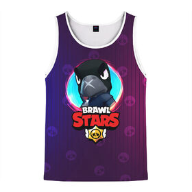 Мужская майка 3D с принтом Brawl Stars Crow v1 в городе Новоалтайск, 100% полиэстер | круглая горловина, приталенный силуэт, длина до линии бедра. Пройма и горловина окантованы тонкой бейкой | Тематика изображения на принте: brawl stars | crow | бравл старс | ворон | ворон из brawl stars