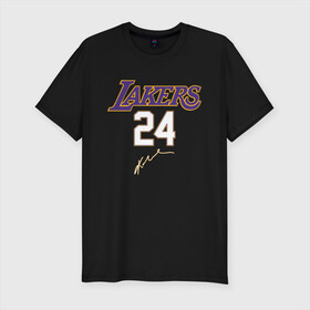 Мужская футболка хлопок Slim с принтом  LA LAKERS в городе Новоалтайск, 92% хлопок, 8% лайкра | приталенный силуэт, круглый вырез ворота, длина до линии бедра, короткий рукав | america | basketball | kobe bryant | la | la lakers | lakers | los angeles lakers | nba | usa | баскетбол | кобе брайант | лос анджелес лейкерс | нба | сша