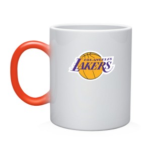 Кружка хамелеон с принтом LA LAKERS(+спина) в городе Новоалтайск, керамика | меняет цвет при нагревании, емкость 330 мл | Тематика изображения на принте: america | basketball | kobe bryant | la | la lakers | lakers | los angeles lakers | nba | usa | баскетбол | кобе брайант | лос анджелес лейкерс | нба | сша