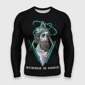 Мужской рашгард 3D с принтом Magic is science   Пифагор в городе Новоалтайск,  |  | Тематика изображения на принте: magic | science | астрономия | геометрия | картинки | математика | мем | наука | пифагор | приколы | треугольник | физика | школа | школьник
