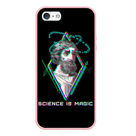Чехол для iPhone 5/5S матовый с принтом Magic is science - Пифагор в городе Новоалтайск, Силикон | Область печати: задняя сторона чехла, без боковых панелей | Тематика изображения на принте: magic | science | астрономия | геометрия | картинки | математика | мем | наука | пифагор | приколы | треугольник | физика | школа | школьник